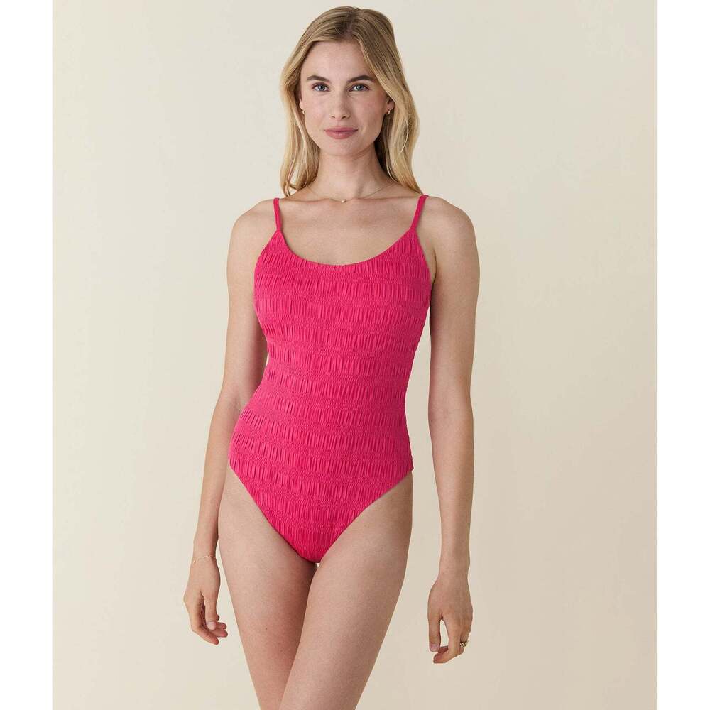 Andie The Lucaya One Piece - Smocked - Bright Begonia - Classic Size MBRIGHT BEG
